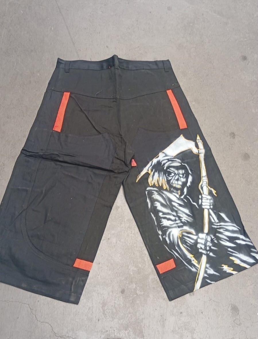 Bermuda Jean Baggy Maxi Hombre Chileno Diseño Graffiti - Imagen 2