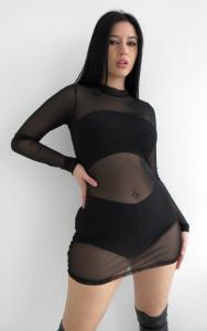 Vestido Tul Manga Larga
