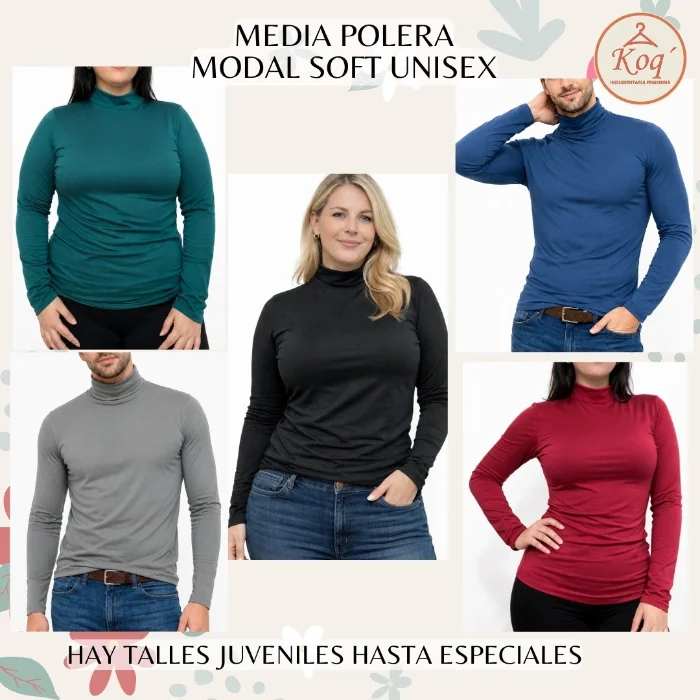 Media Polera de Modal Soft Unisex