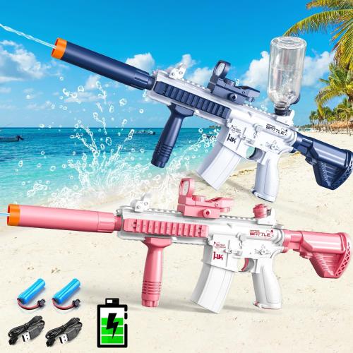 Pistola de Agua Azul y Rosa  Electrica - 60 Cm X 21 Cm -