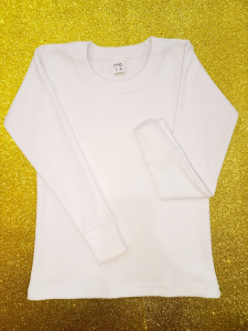 4al16 Camiseta Blanca de Algodon Cuello Redondo