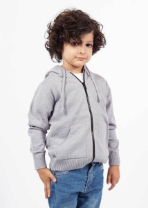 Campera con Cierre Color Gris