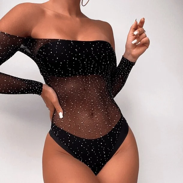 Body con Brillo/body con Strass Docena Todo Body