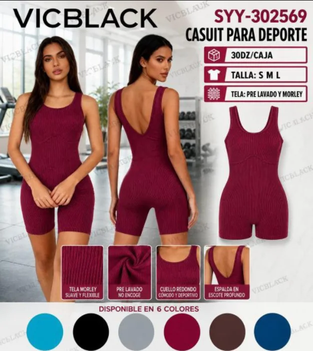 Catsuit Prelavado sin Frunce Vic Black