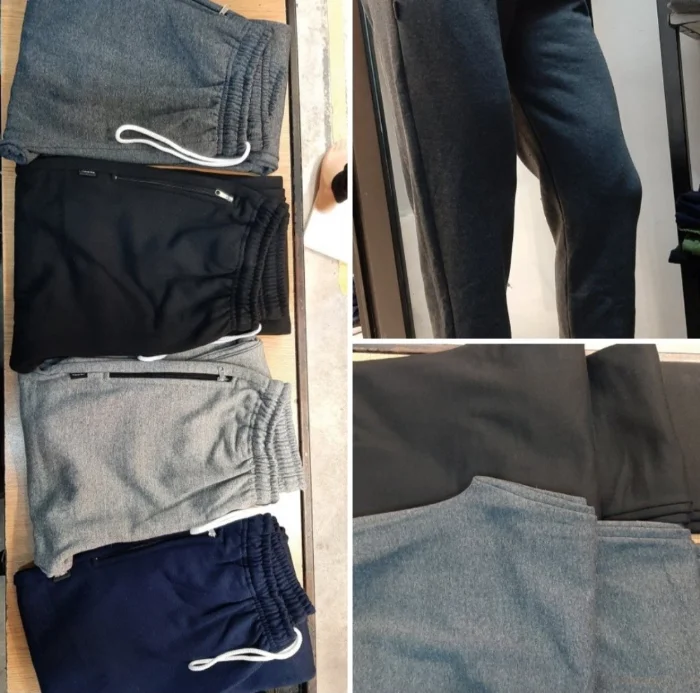 Pantalon Recto con Cierre de Algodón Frizado