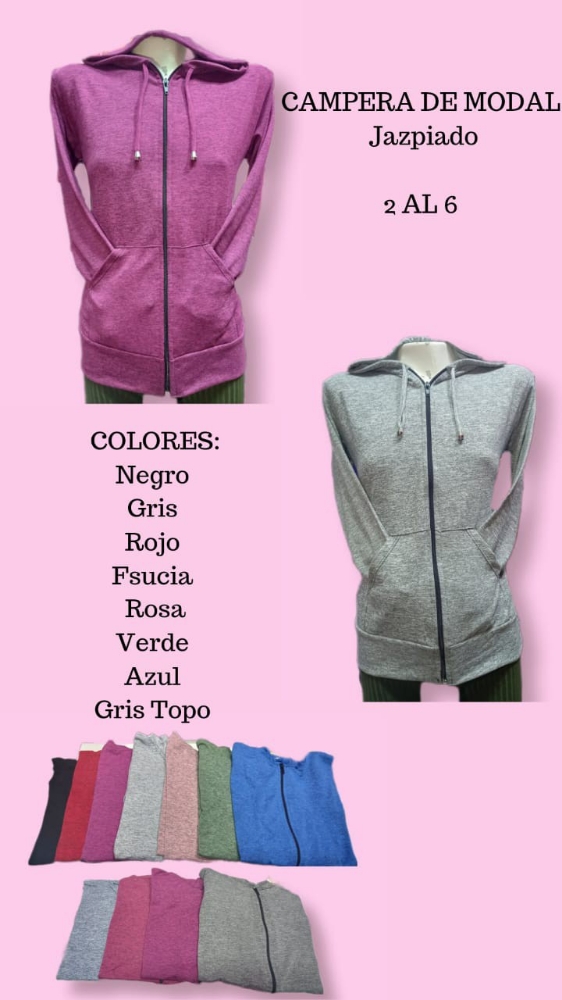 Campera de Modal Jaspeado C/ Capucha - Imagen 3