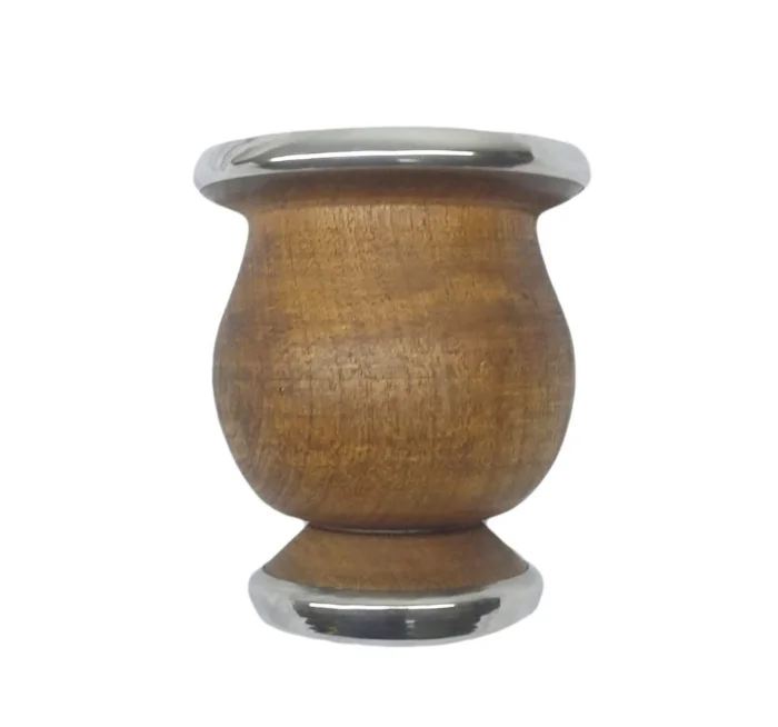 Mate Bocon de Algarrobo y Acero Tipo Copa