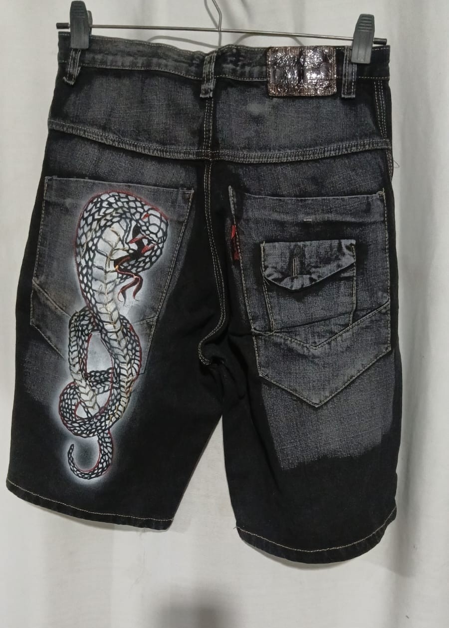 Jean Bermuda Diseño Dibujo Tribal Hombre - Imagen 7