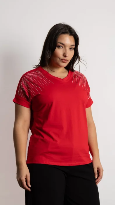 Melina - Remera Algodón Importada con Apliques