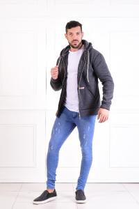 Campera Jersey con Piel (hombre) - Miniatura 3
