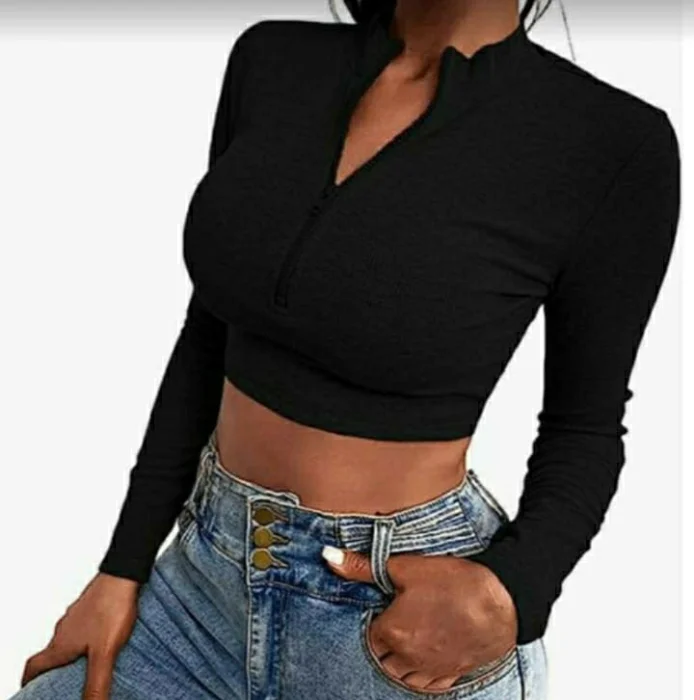 Polera Top Crop Son de Modal Gamusado