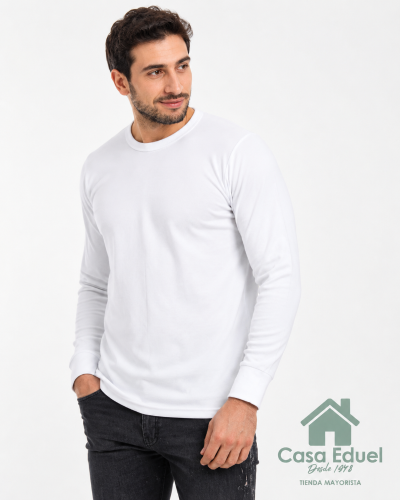 Camiseta Adulto Interlok Algodon  Manga Larga