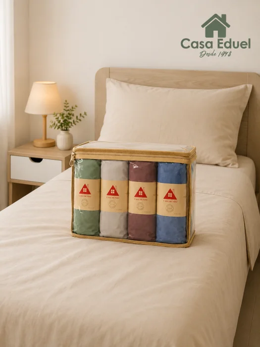 Sábana Ajustable X4 Super Cotton Feel 1 1/2
