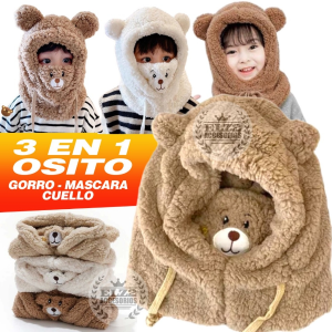 3 en 1 Gorro Máscara Cuello Osito - Miniatura 8