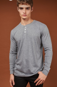 Remeras Manga Larga con Boton de Hombre - Miniatura 3