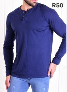 Remeras Manga Larga con Boton de Hombre - Miniatura 4