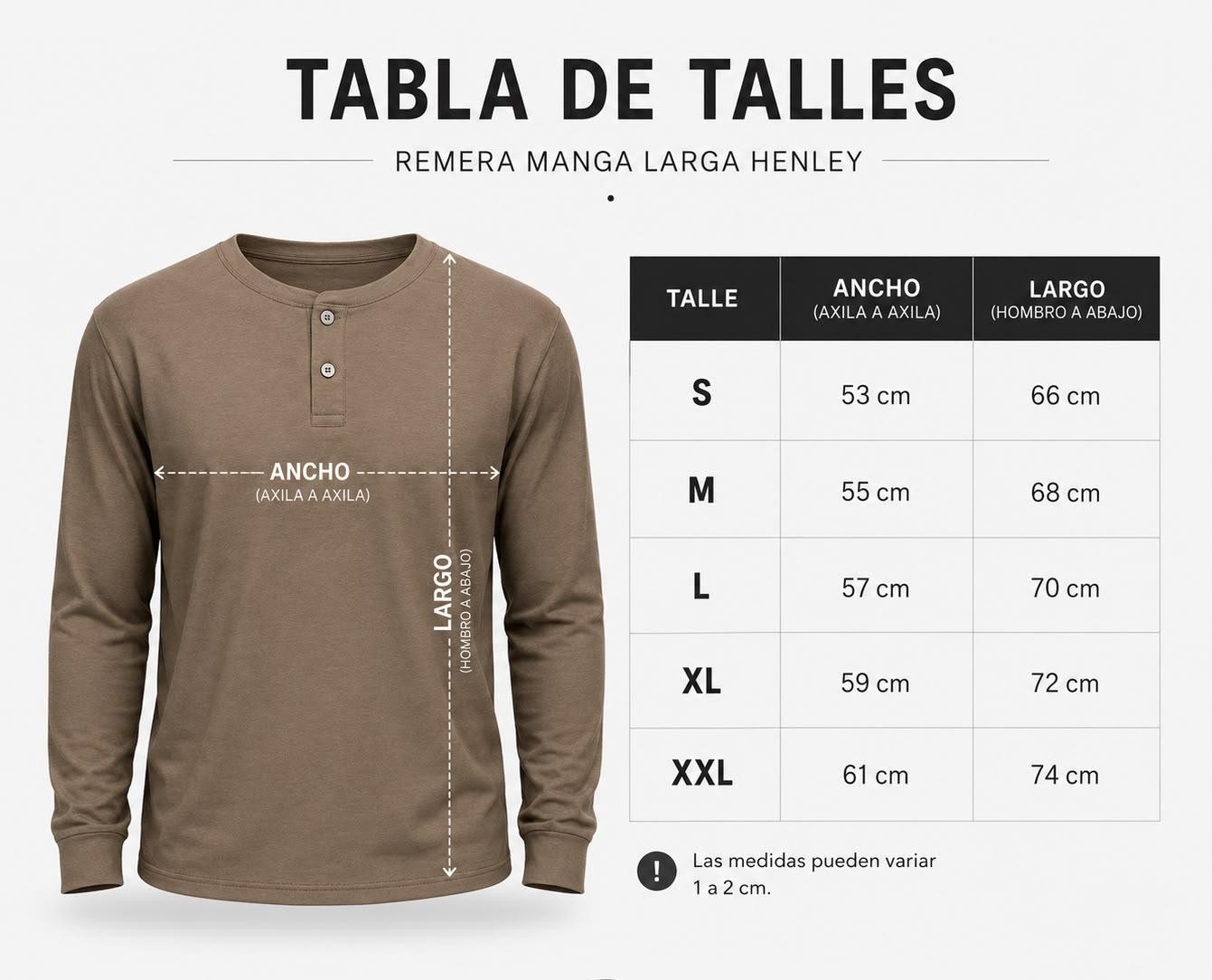 Remeras Manga Larga con Boton de Hombre - Imagen 6