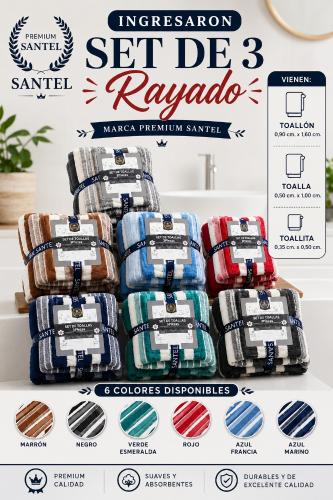 Juego Set 3 Piezas Rayado Xl