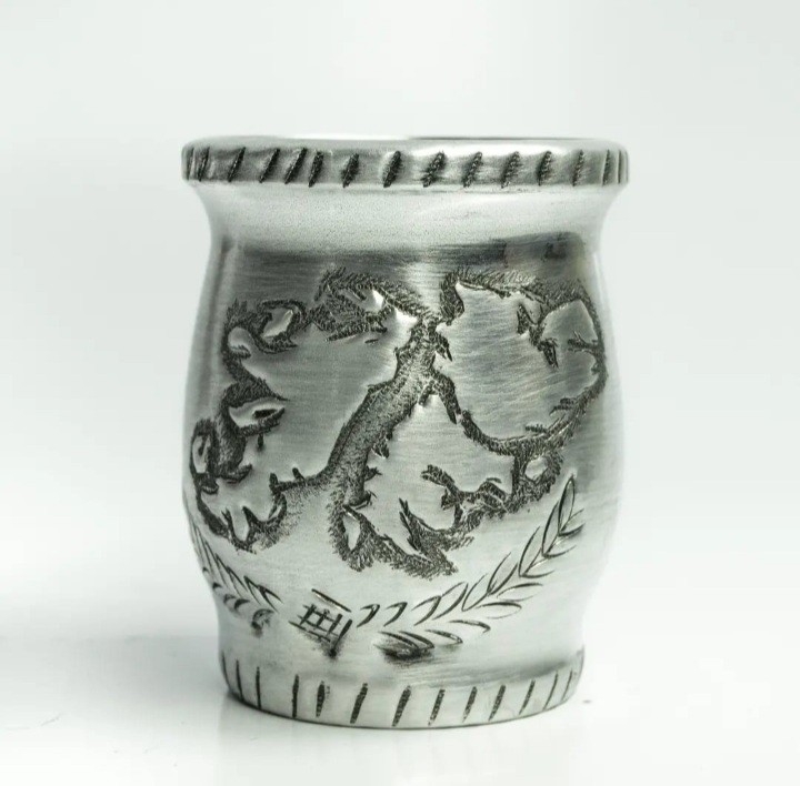 Mate de Palo Santo Forrado Cincelado Islas Malvinas - Imagen 2