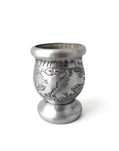 Mate de Palo Santo Forrado Cincelado Islas Malvinas