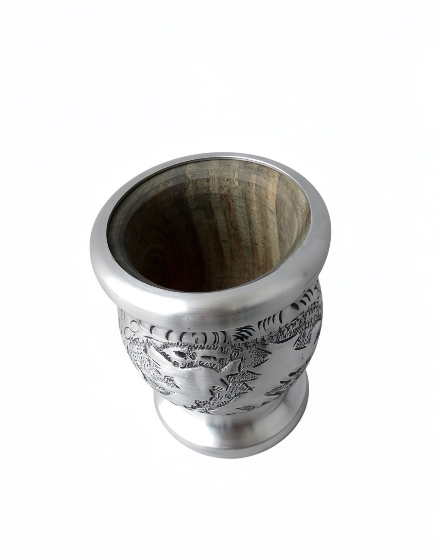 Mate de Palo Santo Forrado Cincelado Islas Malvinas - Imagen 3
