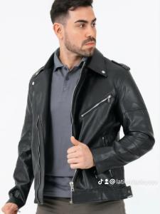Campera Cuero Hombre Yd Importada Cierre Cruzado y Recto