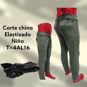 Corte Chino Ñiño Gabardina Solo en Verde