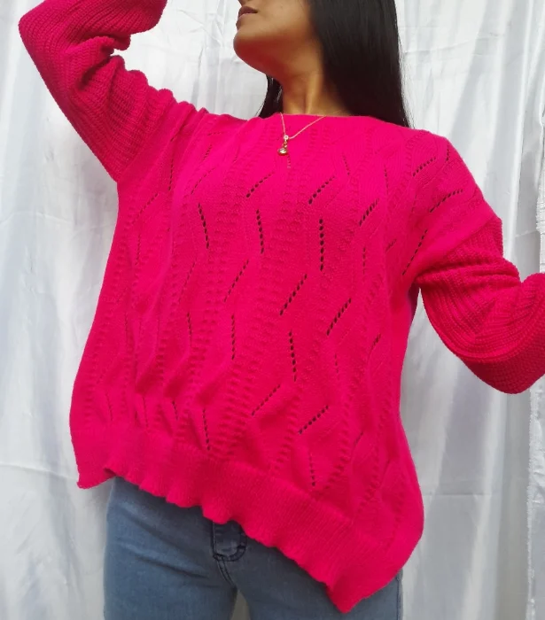 Sweater Aran con Tajo