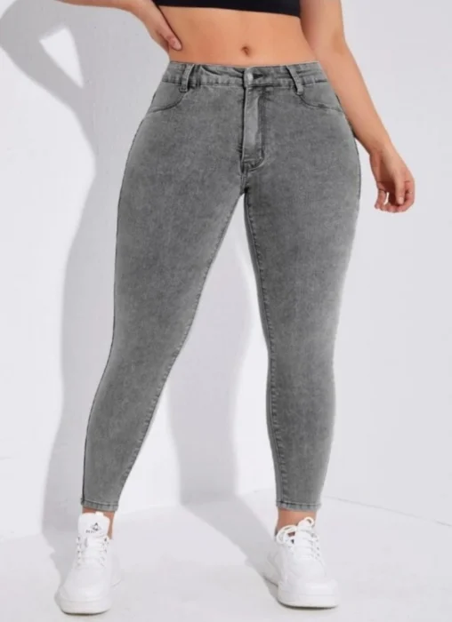 Jeans Gris Plata Talle Especial