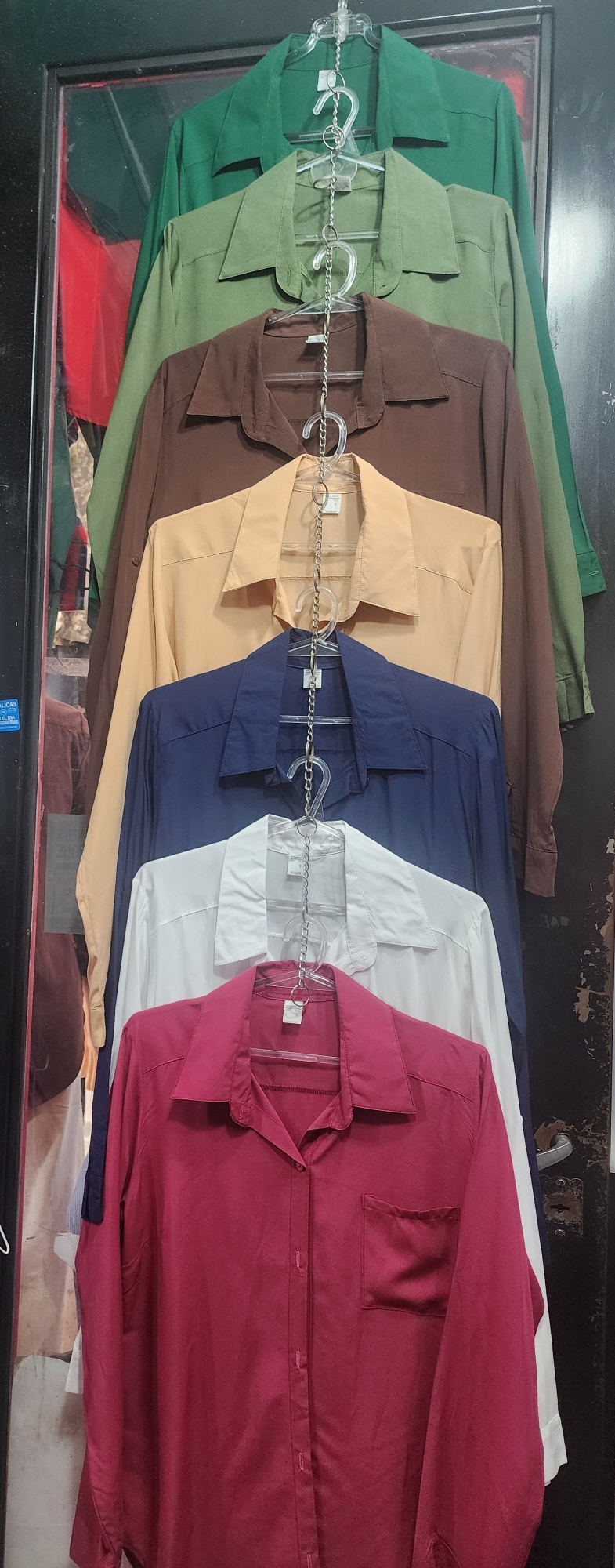 Camisas Lisas Mangas Largas Entalladas en Fibrana Rayón Poplin Excelente Calidad - Imagen 2