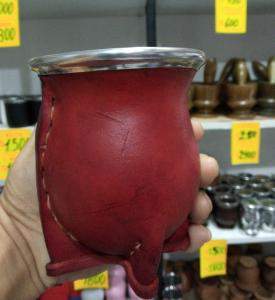 Mate Bocon Camionero Uruguayo de Calabaza/cuero/aluminio - Miniatura 1