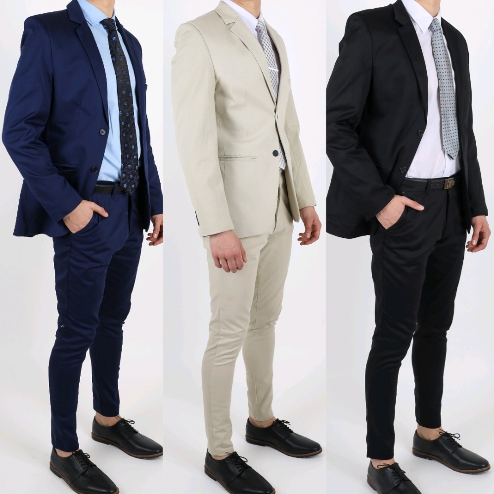 Traje Gabardina Satinado Entallado - Imagen 5