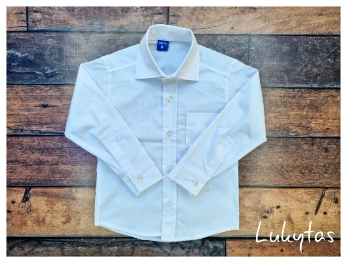 Camisa Manga/larga Poplin Elastizado Blanco Liso [niño]