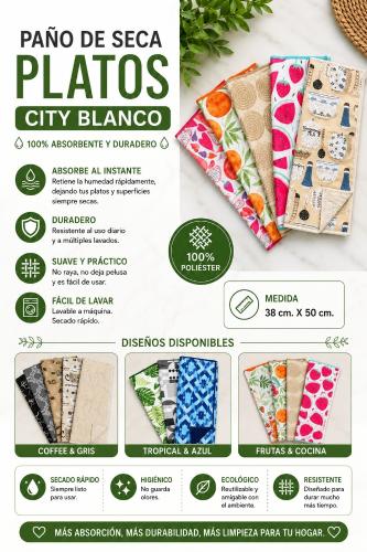 Paño de Seca Platos City Blanco