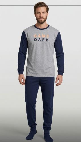 Pijama de Hombre Manga Larga Liviano Curva - Miniatura 1