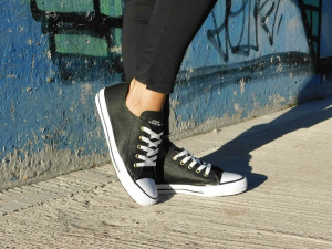 Zapatilla Eco Cuero Negro Art 6002 - Miniatura 2