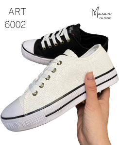 Zapatilla Eco Cuero Negro Art 6002 - Miniatura 3