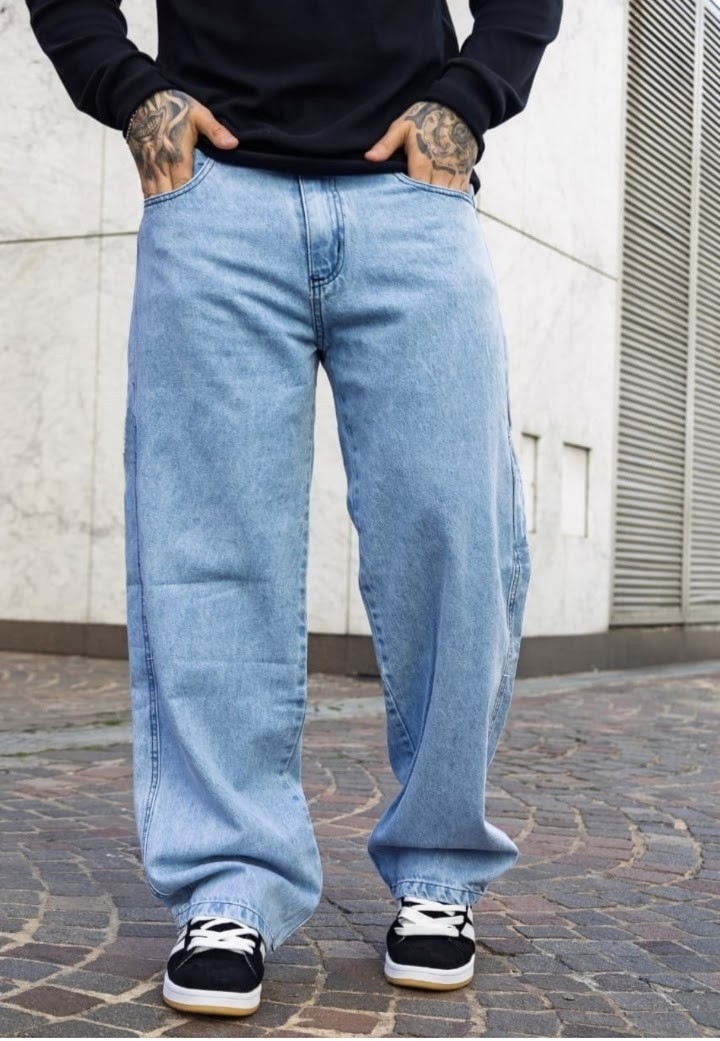 Jean Baggy Nevado Celeste Hombre Rígido - Imagen 1