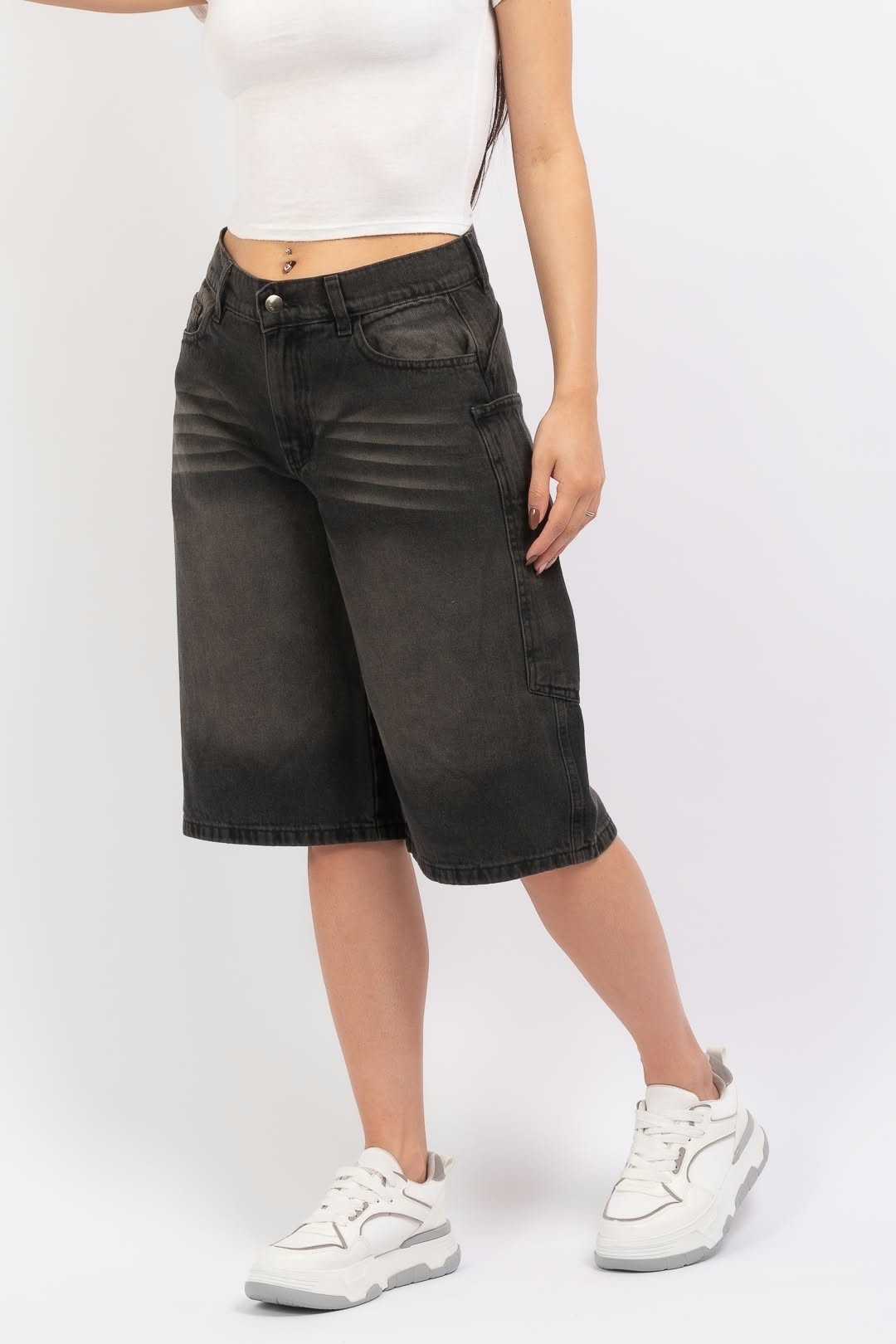 Bermudas Baggy Jeans Denim - Imagen 2