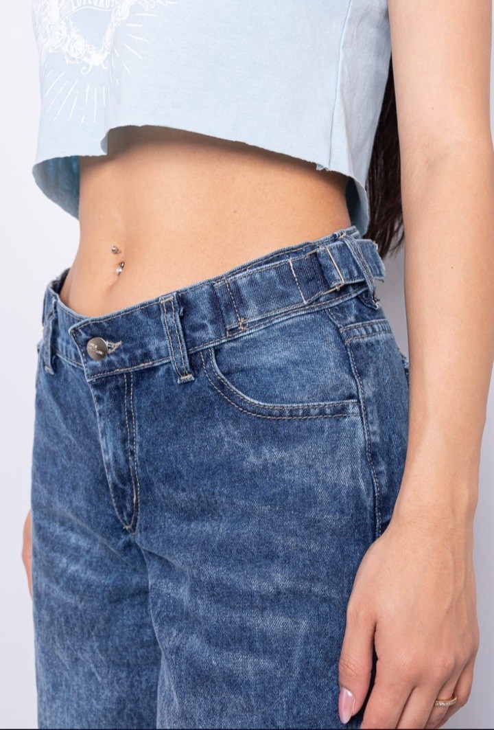 Bermudas Baggy Jeans con Regulador - Imagen 2