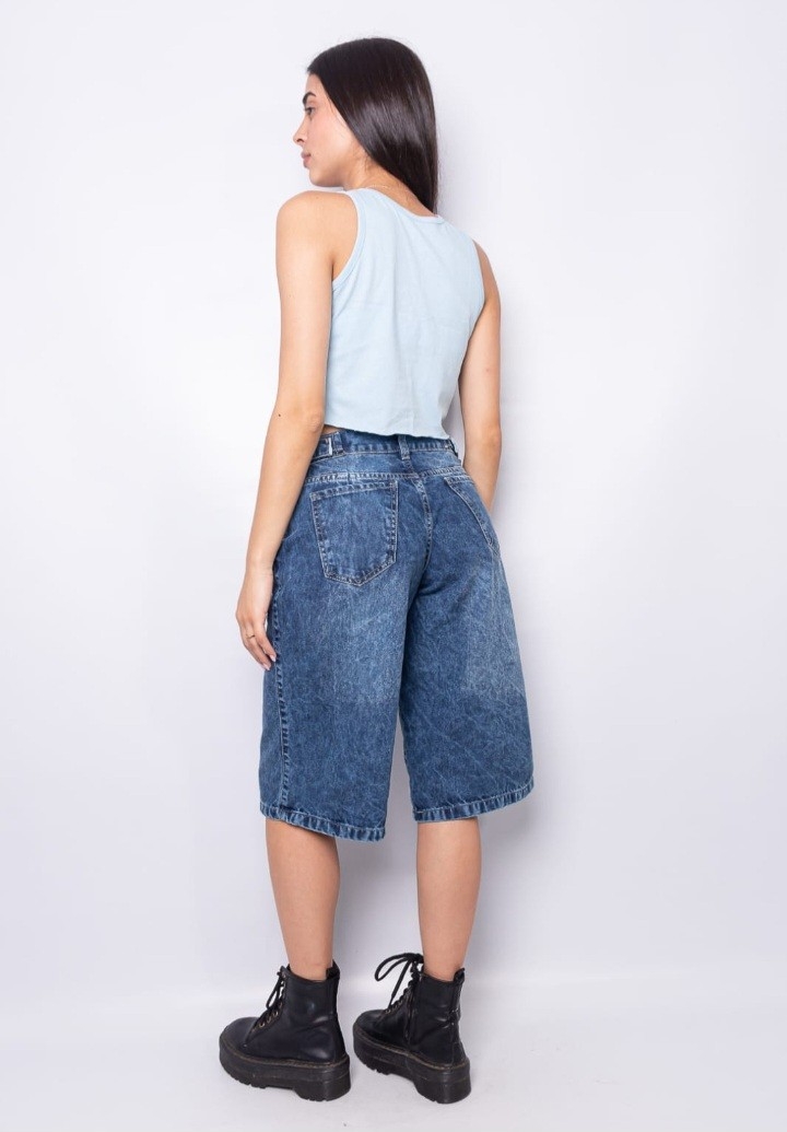 Bermudas Baggy Jeans con Regulador - Imagen 3