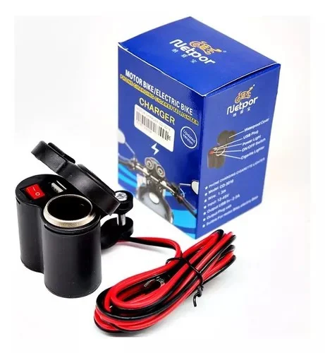 Cargador para Moto 12v + Usb