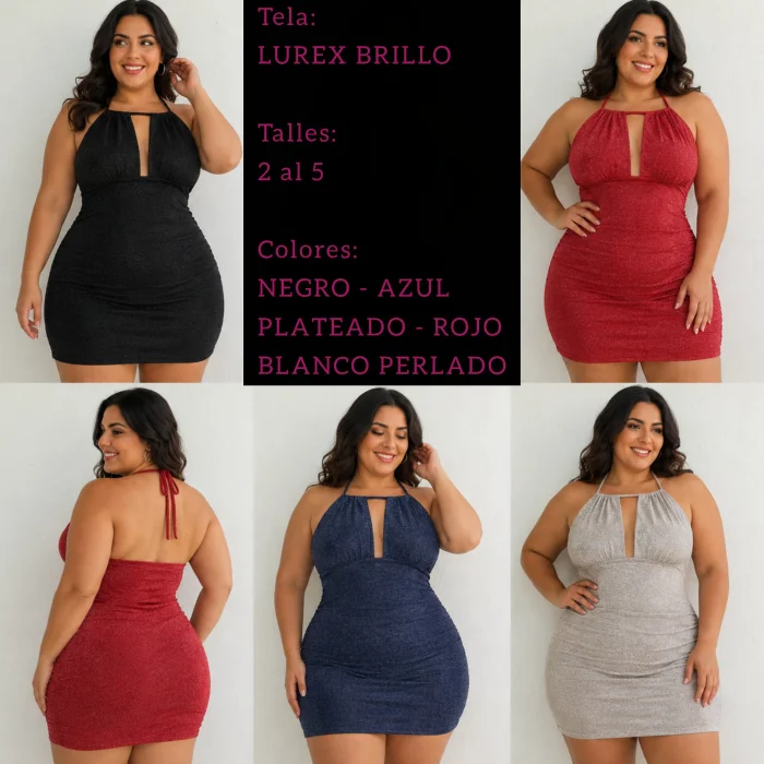 Vestido Escote Abierto Lurex