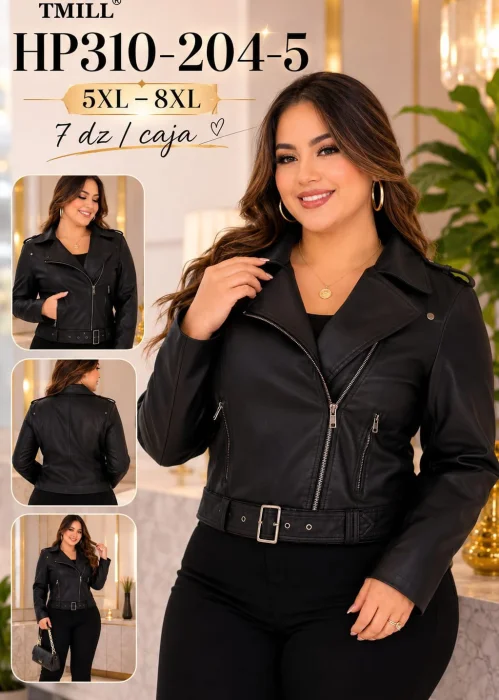 Campera Eco Cuero de Dama Talla Especial