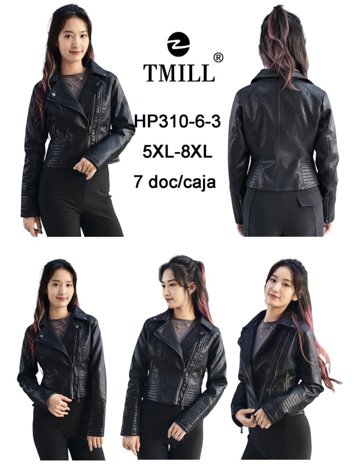 Campera Eco Cuero de Dama Talla Especial - Imagen 5