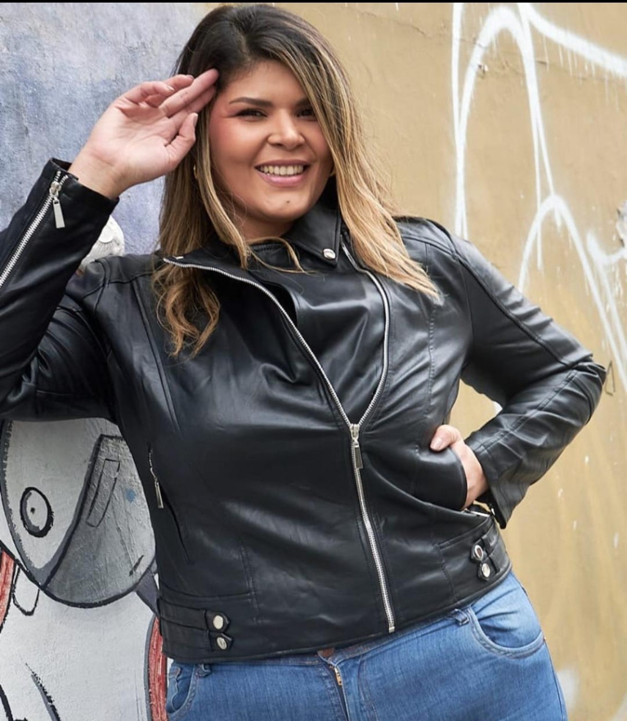 Campera Eco Cuero de Dama Talla Especial - Imagen 6