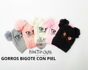 Gorros con Piel Niña Bigotes - Miniatura 2