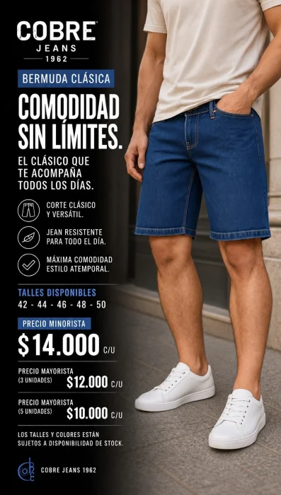 Bermuda Clásica Cobre Jeans 1962