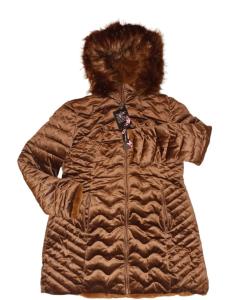 Campera Eco Cuero Largo con Piel/ Tapado Gamuzado Reversible - Miniatura 4