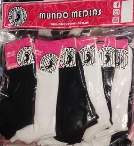 Soquetes Blanco y Negro Mujer Algodón